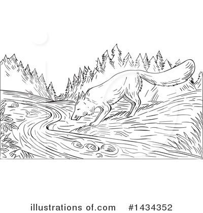Royalty-Free (RF) Fox Clipart Illustration by patrimonio - Stock Sample #1434352