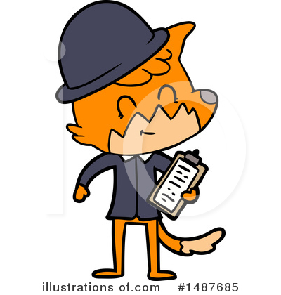 Royalty-Free (RF) Fox Clipart Illustration by lineartestpilot - Stock Sample #1487685