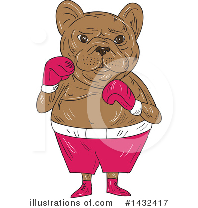 Royalty-Free (RF) French Bulldog Clipart Illustration by patrimonio - Stock Sample #1432417