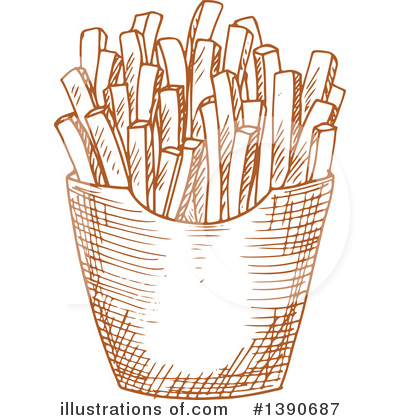 Royalty-Free (RF) French Fries Clipart Illustration by Vector Tradition SM - Stock Sample #1390687