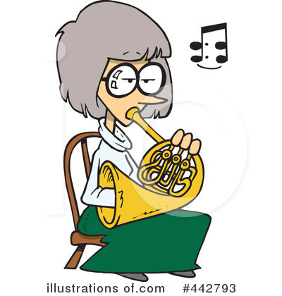 Royalty-Free (RF) French Horn Clipart Illustration by toonaday - Stock Sample #442793