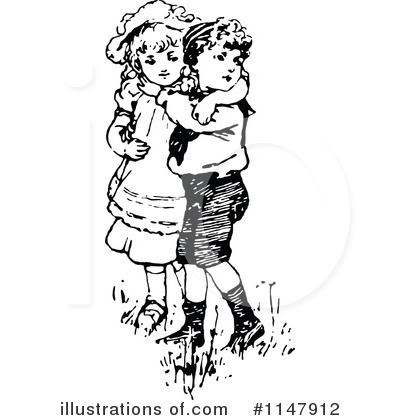 Sibling Clipart #1147912 by Prawny Vintage