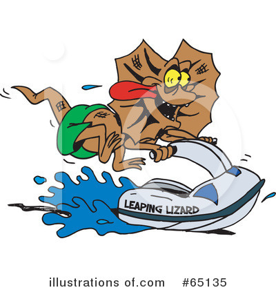 Royalty-Free (RF) Frill Lizard Clipart Illustration by Dennis Holmes Designs - Stock Sample #65135