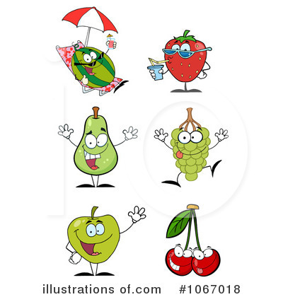 Royalty-Free (RF) Fruit Characters Clipart Illustration by Hit Toon - Stock Sample #1067018