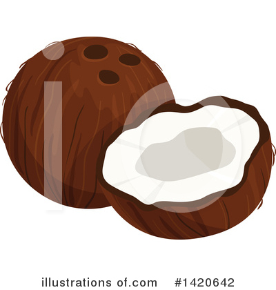 Coconut Clipart #1420642 by Vector Tradition SM