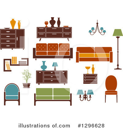 Sofa Clipart #1296628 by Vector Tradition SM