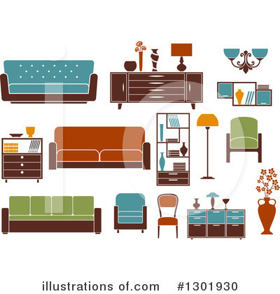 Royalty-Free (RF) Furniture Clipart Illustration by Vector Tradition SM - Stock Sample #1301930