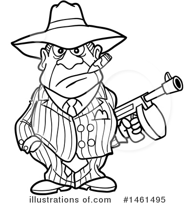 Royalty-Free (RF) Gangster Clipart Illustration by LaffToon - Stock Sample #1461495