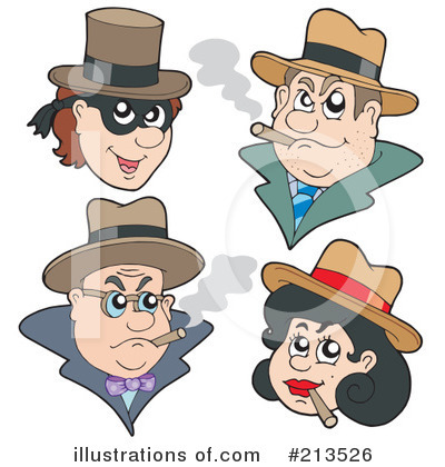 Royalty-Free (RF) Gangster Clipart Illustration by visekart - Stock Sample #213526