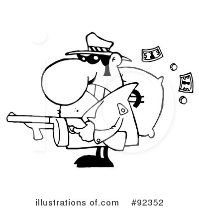 Royalty-Free (RF) Gangster Clipart Illustration by Hit Toon - Stock Sample #92352