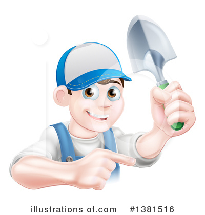 Landscaper Clipart #1381516 by AtStockIllustration