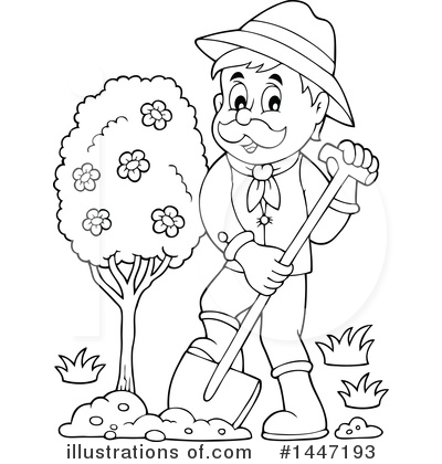 Royalty-Free (RF) Gardener Clipart Illustration by visekart - Stock Sample #1447193