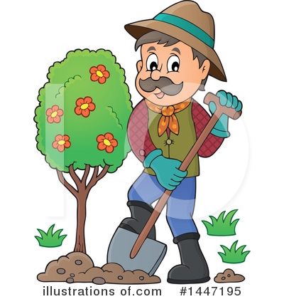 Royalty-Free (RF) Gardener Clipart Illustration by visekart - Stock Sample #1447195