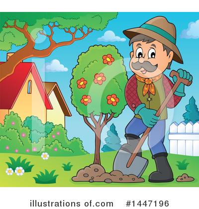 Royalty-Free (RF) Gardener Clipart Illustration by visekart - Stock Sample #1447196