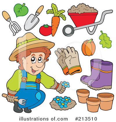 Royalty-Free (RF) Gardener Clipart Illustration by visekart - Stock Sample #213510