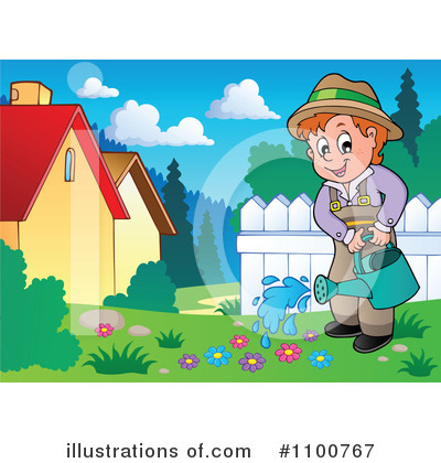 Royalty-Free (RF) Gardening Clipart Illustration by visekart - Stock Sample #1100767