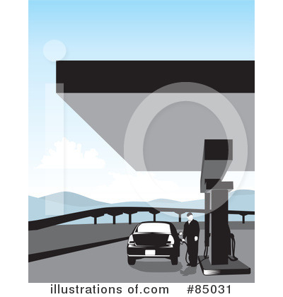 Royalty-Free (RF) Gas Station Clipart Illustration by David Rey - Stock Sample #85031