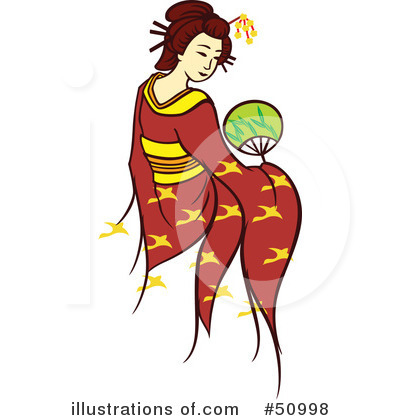 Royalty-Free (RF) Geisha Clipart Illustration by Cherie Reve - Stock Sample #50998