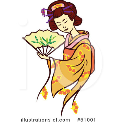 Royalty-Free (RF) Geisha Clipart Illustration by Cherie Reve - Stock Sample #51001