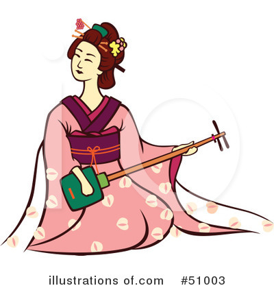 Royalty-Free (RF) Geisha Clipart Illustration by Cherie Reve - Stock Sample #51003
