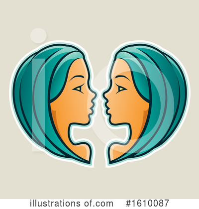 Royalty-Free (RF) Gemini Clipart Illustration by cidepix - Stock Sample #1610087
