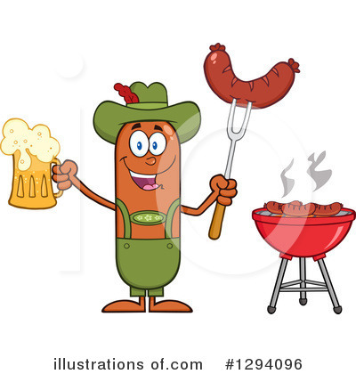 Royalty-Free (RF) German Sausage Clipart Illustration by Hit Toon - Stock Sample #1294096
