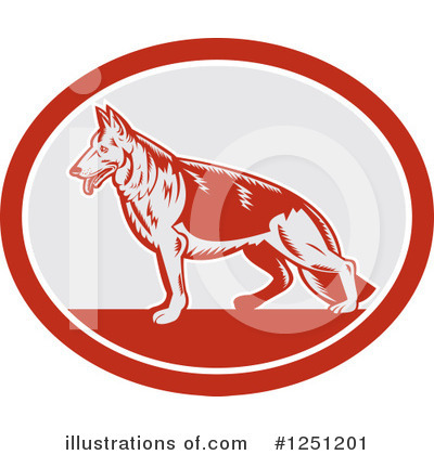 Royalty-Free (RF) German Shepherd Clipart Illustration by patrimonio - Stock Sample #1251201