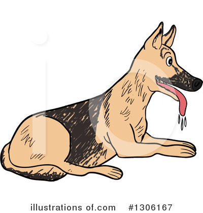 Royalty-Free (RF) German Shepherd Clipart Illustration by LaffToon - Stock Sample #1306167