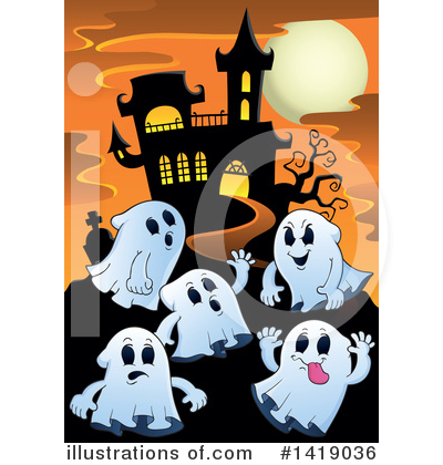 Royalty-Free (RF) Ghost Clipart Illustration by visekart - Stock Sample #1419036