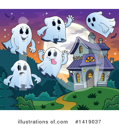 Royalty-Free (RF) Ghost Clipart Illustration by visekart - Stock Sample #1419037