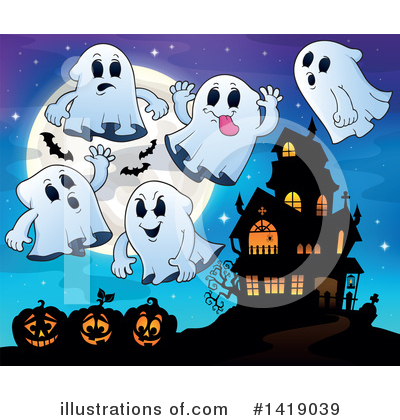 Royalty-Free (RF) Ghost Clipart Illustration by visekart - Stock Sample #1419039