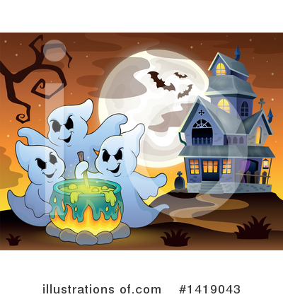 Royalty-Free (RF) Ghost Clipart Illustration by visekart - Stock Sample #1419043