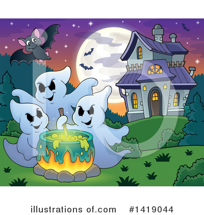 Royalty-Free (RF) Ghost Clipart Illustration by visekart - Stock Sample #1419044