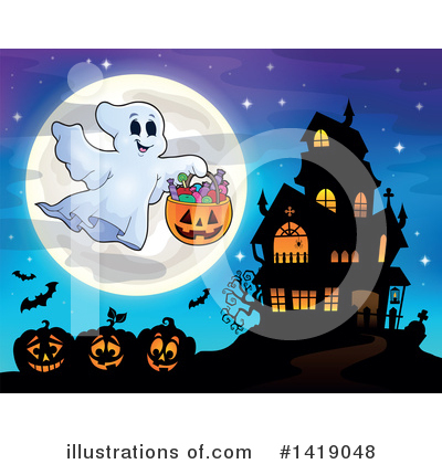 Royalty-Free (RF) Ghost Clipart Illustration by visekart - Stock Sample #1419048