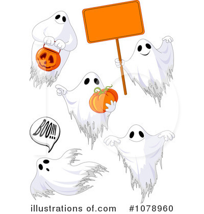 Royalty-Free (RF) Ghosts Clipart Illustration by Pushkin - Stock Sample #1078960