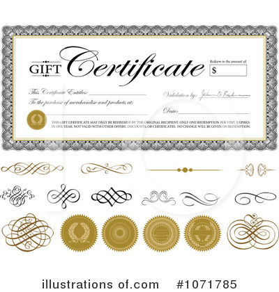 Royalty-Free (RF) Gift Certificate Clipart Illustration by BestVector - Stock Sample #1071785