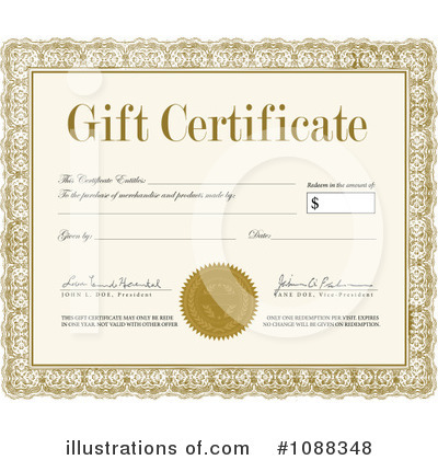 Royalty-Free (RF) Gift Certificate Clipart Illustration by BestVector - Stock Sample #1088348