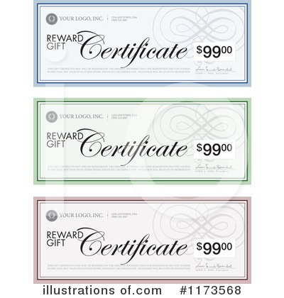 Royalty-Free (RF) Gift Certificate Clipart Illustration by BestVector - Stock Sample #1173568