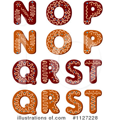Gingerbread Letters Clipart #1127228 by Vector Tradition SM