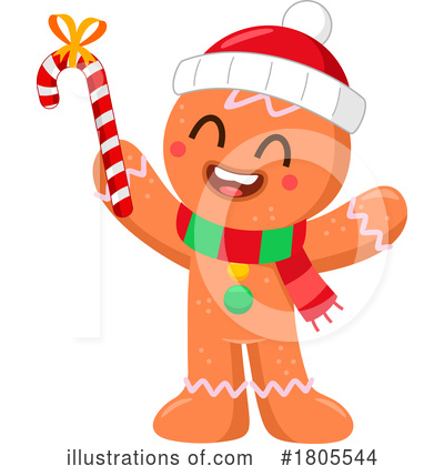 Royalty-Free (RF) Gingerbread Man Clipart Illustration by Hit Toon - Stock Sample #1805544