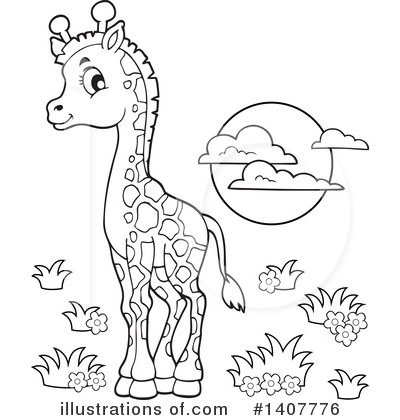Royalty-Free (RF) Giraffe Clipart Illustration by visekart - Stock Sample #1407776