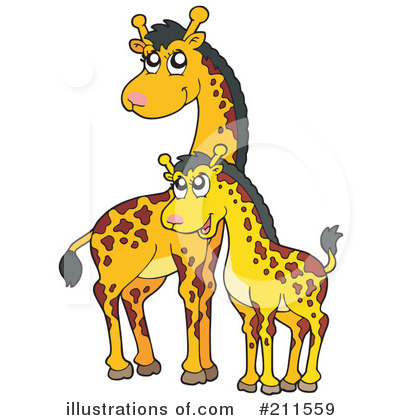 Royalty-Free (RF) Giraffe Clipart Illustration by visekart - Stock Sample #211559