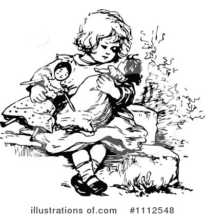 Royalty-Free (RF) Girl Clipart Illustration by Prawny Vintage - Stock Sample #1112548