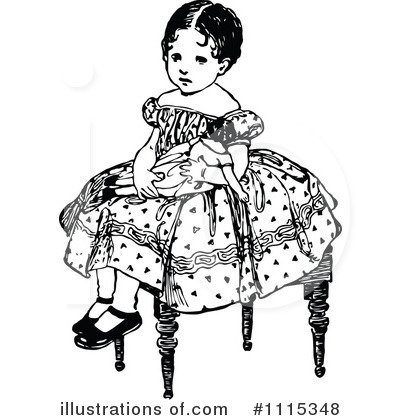 Royalty-Free (RF) Girl Clipart Illustration by Prawny Vintage - Stock Sample #1115348