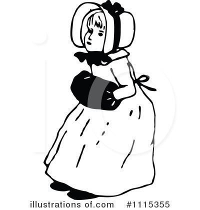Royalty-Free (RF) Girl Clipart Illustration by Prawny Vintage - Stock Sample #1115355