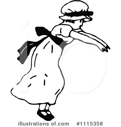 Royalty-Free (RF) Girl Clipart Illustration by Prawny Vintage - Stock Sample #1115358