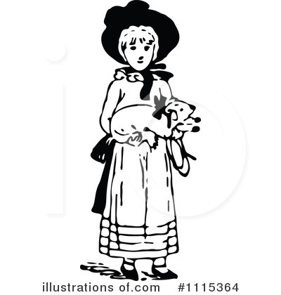 Royalty-Free (RF) Girl Clipart Illustration by Prawny Vintage - Stock Sample #1115364