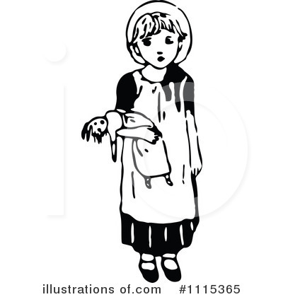 Royalty-Free (RF) Girl Clipart Illustration by Prawny Vintage - Stock Sample #1115365