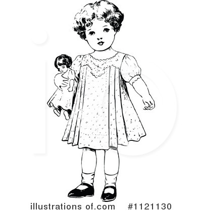 Royalty-Free (RF) Girl Clipart Illustration by Prawny Vintage - Stock Sample #1121130