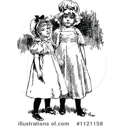 Royalty-Free (RF) Girl Clipart Illustration by Prawny Vintage - Stock Sample #1121158